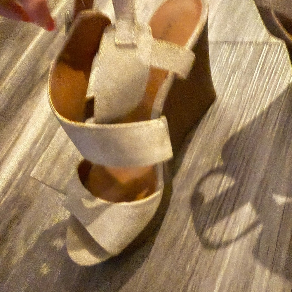 Indigo Cream Wedge Sandals